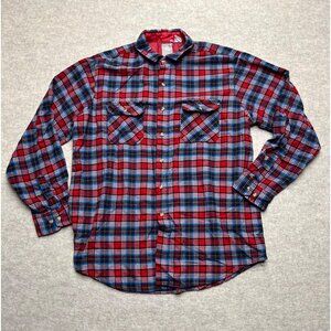 Vintage Outdoor Exchange Red Plaid Flannel Button Down Shirt Men's XL Tall